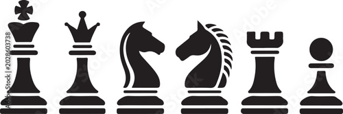 vector illustrations of chess pieces