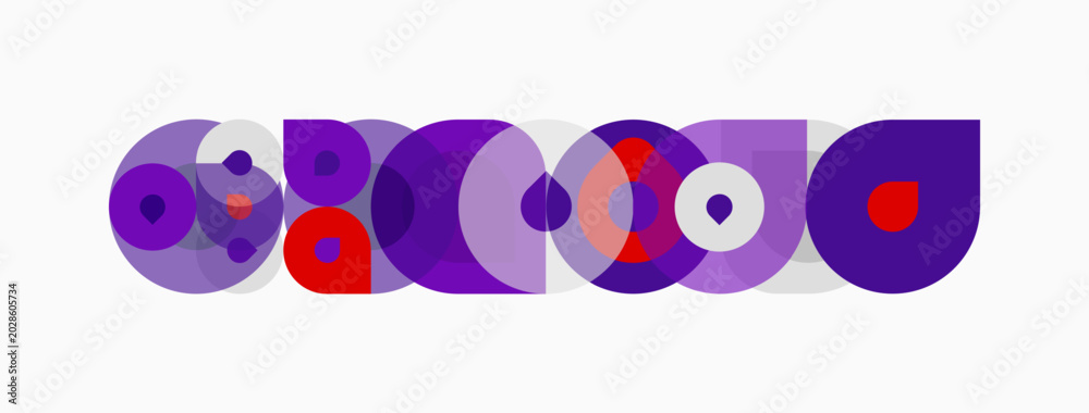 Fototapeta premium Abstract colorful circles form repeating pattern. Shapes overlap creating visual rhythm, modern design aesthetic.