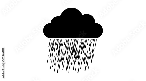 Fotografía Black Cloud with Rain Falling Down.