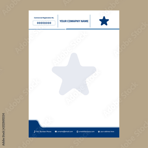 Modern Blue Corporate Letterhead Template Design for Business Branding Professional A4 Stationery