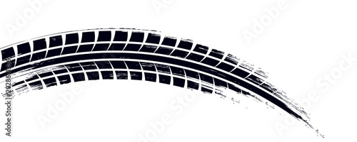 Tire trace track. Abstract wheels braking distances  tread silhouettes brushes. Isolated car or motorcycles vector trails. eps10 vector