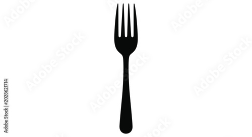 Schilderij op canvas Fork silhouette against a white background silhouette