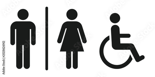 Fotografie Restroom signs vector set