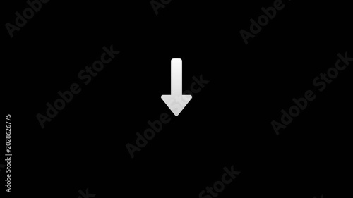Animated arrow bouncing slide to down, Animated arrow icon pointing down.4k animation with alpha channel 