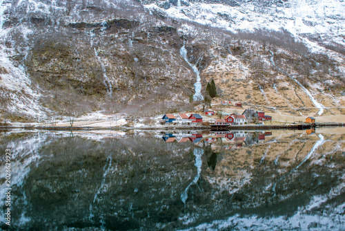Fjord village by the water in Norway