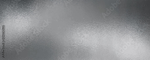 Принти на полотні Shiny silver foil metallic texture - glossy gray steel gleaming surface, frosted glass effect with blur glare reflection, bright polished metal material