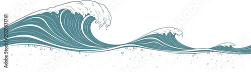 Foto Crashing ocean waves with spray and foam illustration ocean wave water wave natu