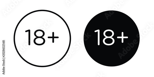 Valokuva 18 Plus icon simple vector set