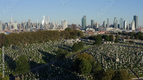 Calvary Cemetery Queens Maspeth New York Drone Aerial View