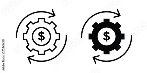 Tableau sur toile Costs optimization icon simple vector set