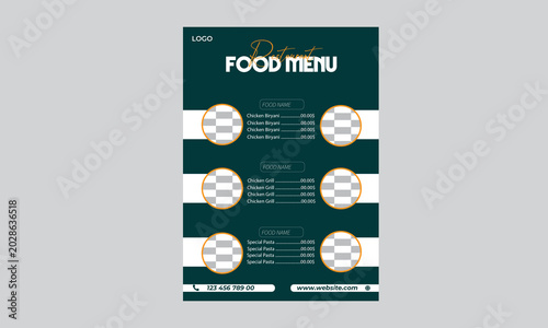 Restaurant food menu design template