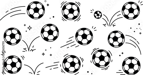 Fotografía Soccer Ball Illustration Featuring Dynamic Motion Scenes in Vector Artwork