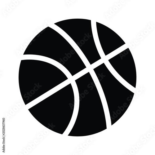 Basketball with black and white curved lines design
