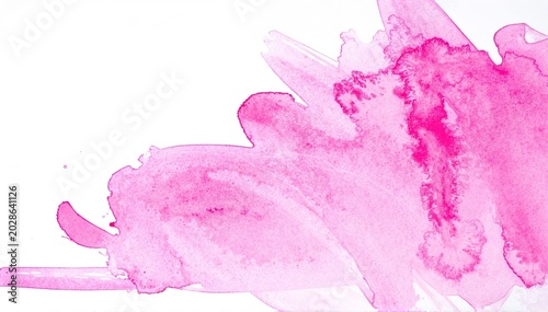 a pink watercolor on white paper