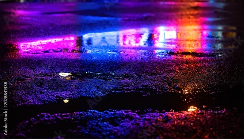 a puddle with water