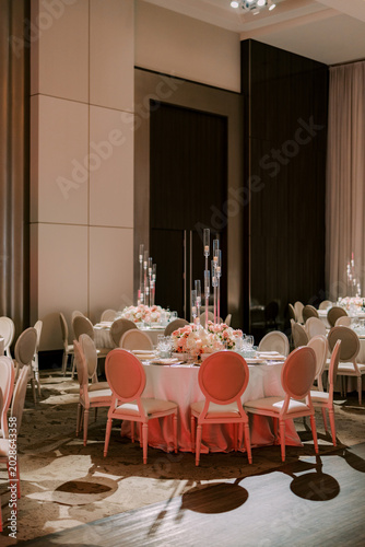 Принти на полотні Luxurious celebration setup featuring vintage decor and intimate ambiance