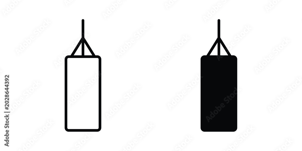 Naklejka premium Punching bag icon simple vector set