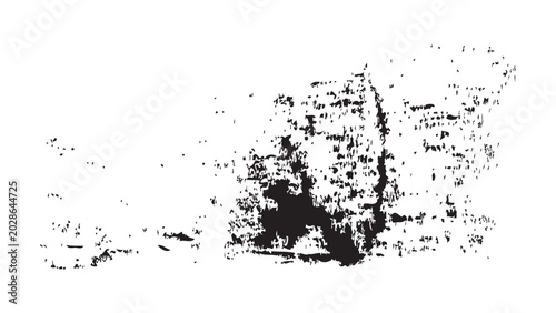 Bilde på lerret Abstract grunge black ink blot and splatters on transparent background for artistic layout