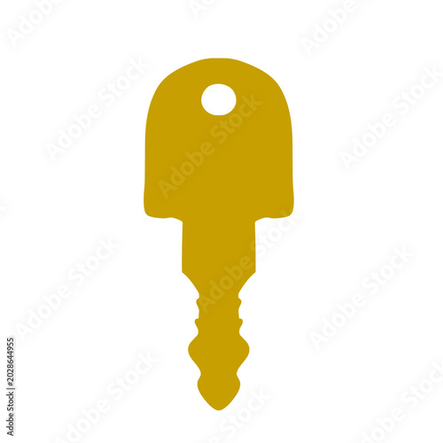 Yellow key icon security access unlock password symbol vector