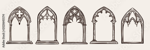 Schilderij op canvas Hand drawn gothic frames collection with decorative borders and ornamental shapes