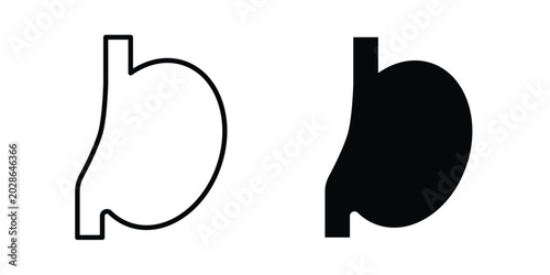 Tableau sur toile Stomach icon simple vector set