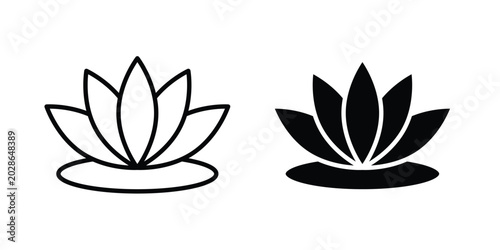 Photos Water lily icon simple vector set