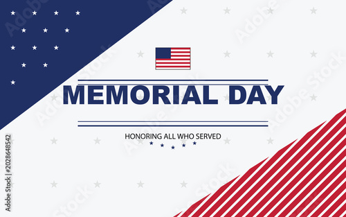 Memorial day graphic with american flag and stars honoring those who served memorial patriotic celebration national