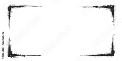 Cuadro en lienzo Vintage black grunge frame border with distressed ink texture for text design