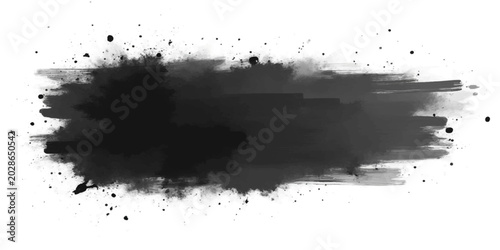 Foto Black ink grunge splat vector splash texture design