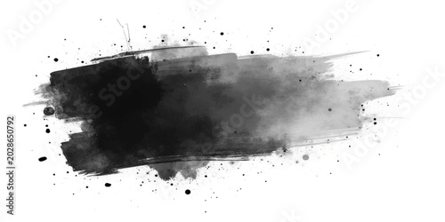 Schilderij op canvas Black grunge ink splat background vector design with ink splashes, splatters, st