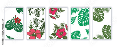 Tropical Floral Mobile Background Vector Bundle Design