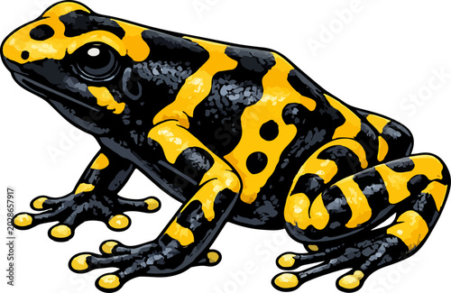 Canvastavla Dendrobates leucomelas illustration art