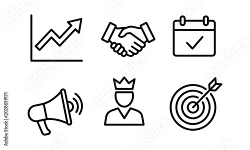 Business strategy and marketing icons
