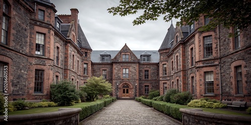 boarding school - traditional architecture of boarding school exterior