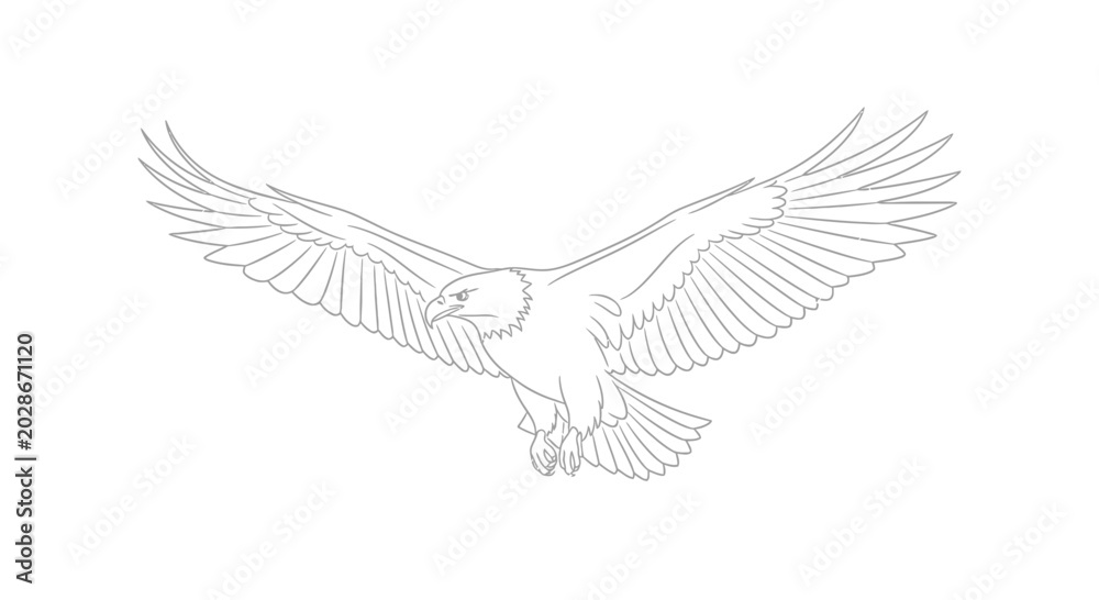 Obraz premium Flying Bird with Spread Wings.