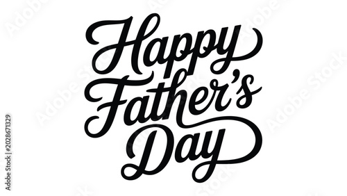 Bild auf Leinwand happy fathers day handwritten typography lettering design in elegant black scrip