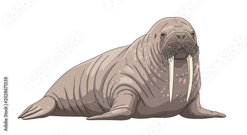Bild auf Leinwand Large gray walrus lying down.