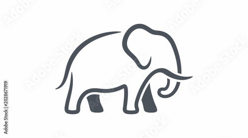 Simple line art elephant icon.
