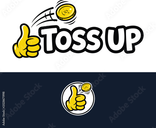 Foto Toss Up instant flip coin logo and icon set for mobile branding