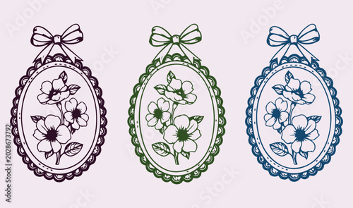Foto Embroidery Hoops Collection with Floral Patterns Stitches Decorative Frames Need