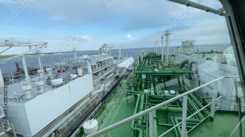 The process of loading fuel from ship to ship in the port terminal