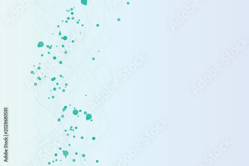Photos Green dots scattered on light blue abstract medical science background, light bl