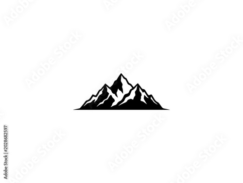 Mountain, Peaks, Silhouette, Icon, Vector Graphic