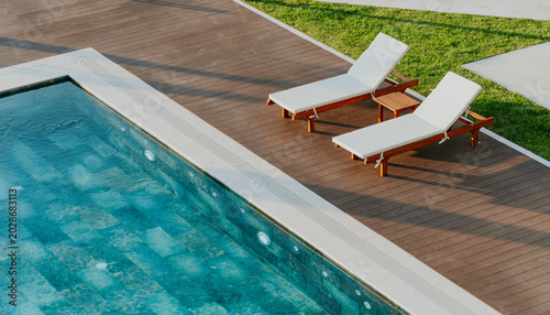 Montenegro Luxury Resort Pool Deck Two Lounge Chairs