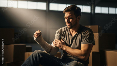 Man Injury Arm Pain Warehouse