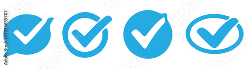 Fotografie Verified badge icon tick symbol vector approved check mark icon