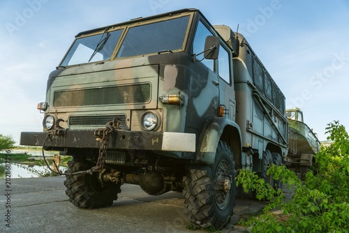 an old military car