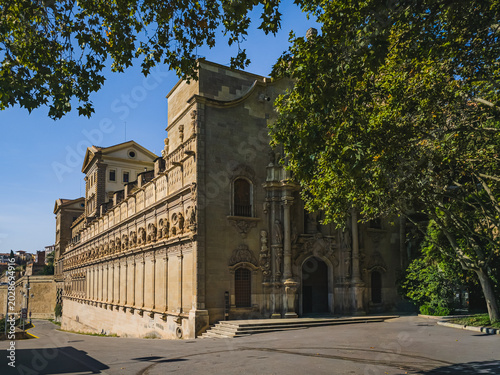 Manresa, Spain - October 1, 2025: Exterior facade of the Sanctuary of the Cave of Saint Ignatius in Manresa, Catalonia, Spain. Historic Jesuit pilgrimage complex with ornate Renaissance architecture 