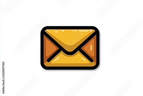 Yellow envelope icon for email communication and messages