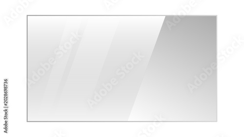 Vászonkép Clear glass panel with bright diagonal light reflections and refraction on trans